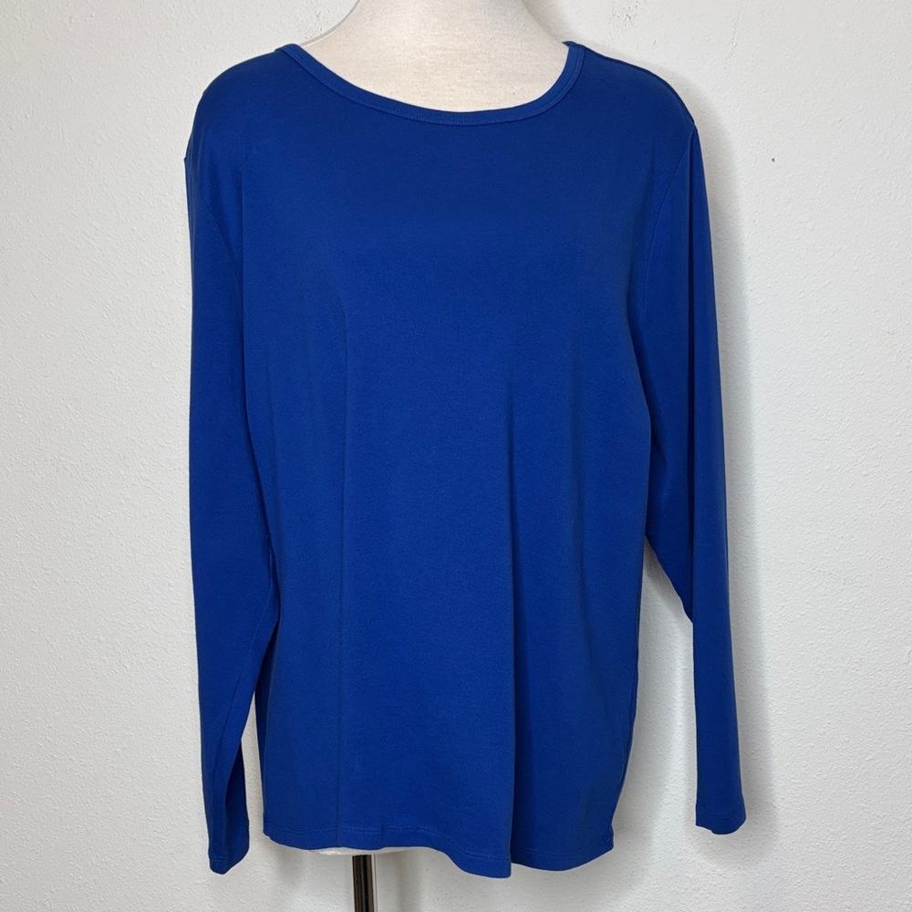 St. John's Bay size 2X Royal Blue Long Sleeve Top
